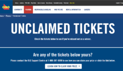 unclaimed lotto ticket