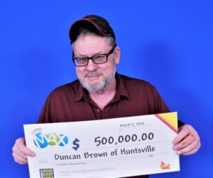 Lotto Max (Maxmillions)_Feb 21, 2020_$500,000.00_Duncan Brown of Huntsville