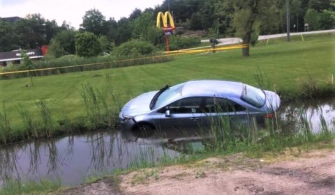 car in ditch