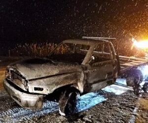 Paugh burned truck front