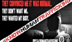 human trafficking sign front