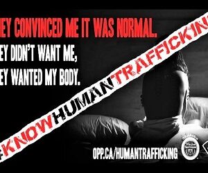 human trafficking sign front