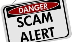 scam sign front
