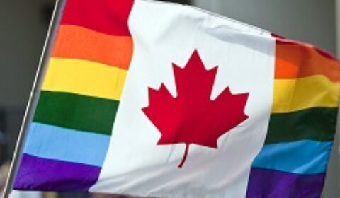 Toronto,,Ontario,,Canada,-,July,3:,Canadian,Pride,Flag,With