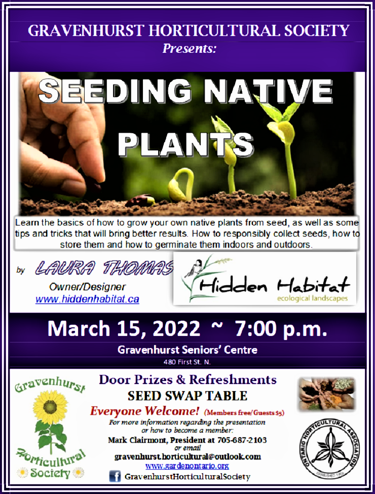 HORTICULTURAL SOCIETY MEETING MARCH 15 SHOWS HOW TO GROW NATIVE PLANTS ...