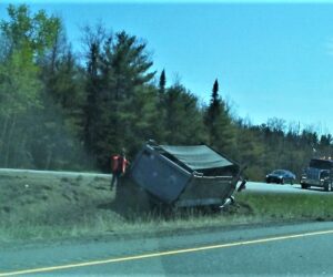 truck ditched