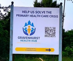 Health Hub sign gull lake front