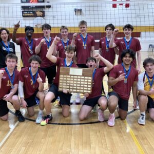 Left to right - Front Row: Owen Strength-Jarrick, Austin Rocks, Lucas Francesconi, Ryan Aldom, Om Patel, Sawyer Tasca Left to right - Back Row: Coach Diana Clarke, Vasish Sangu, Daxton Giroux, Cameron Bird, Levi Pallister and Noah Rousom