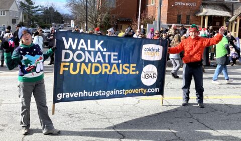 Brenda Whiteside and Rob Haag make sure you don't forget the GAP walk.