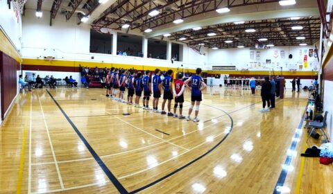 Players lined up for the championship game at 5 p.m. Saturday in Gravenhurst.