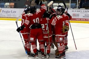 Bear hug for goal Kyle Downey. Bear hug for goal Kyle Downey.