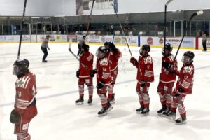 Players acknowledge the hometown crowd. Players acknowledge the hometown crowd.