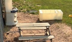 Several items were broken, including this tiny picnic table that already some community member has offered to replace. "The community outreach has been amazing," said Sarah MacKay, the daycare's managing director. PHOTOS OPP