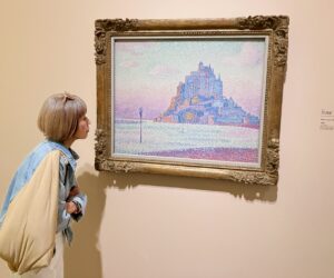 In 1897 Paul Signac made a series of seven paintings of Mont Saint-Michel, a medieval monastery on the Normandy coast in northwestern France.
